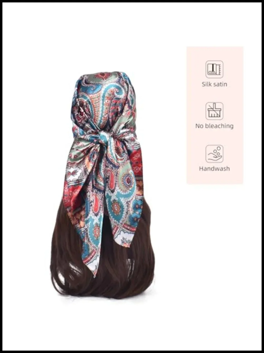 35x35 Silk Feel Square Scarf - Unisex Pocket Square, Neck Scarf, Head Scarf
